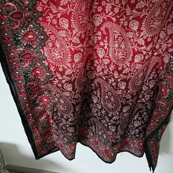 Indian Art to wear Poncho Dress Kaftan One Size Colorful Flowy Lightweight Summe - Picture 10 of 13